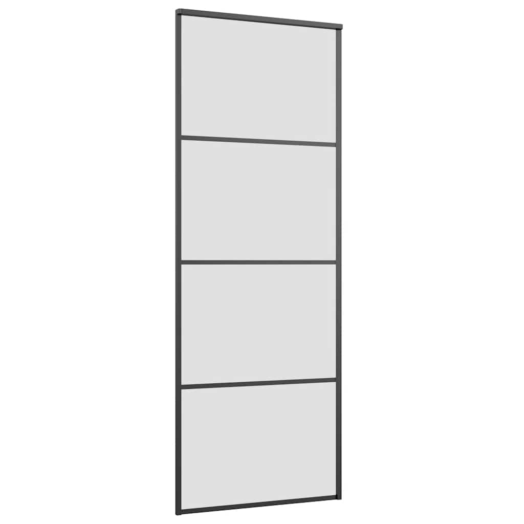 vidaXL Drzwi przesuwne z zestawem okuć czarne 76x205 cm ESG szkło