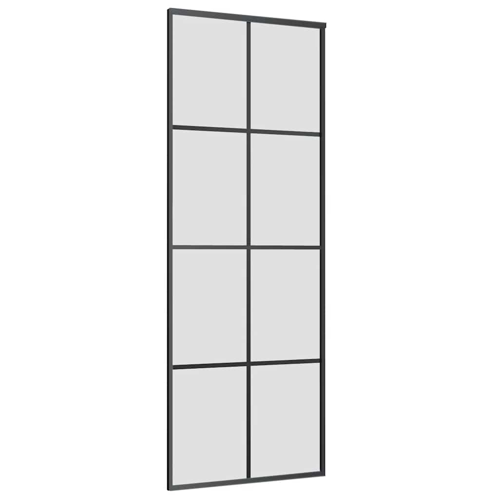vidaXL Drzwi przesuwne z zestawem okuć czarne 76x205 cm ESG szkło