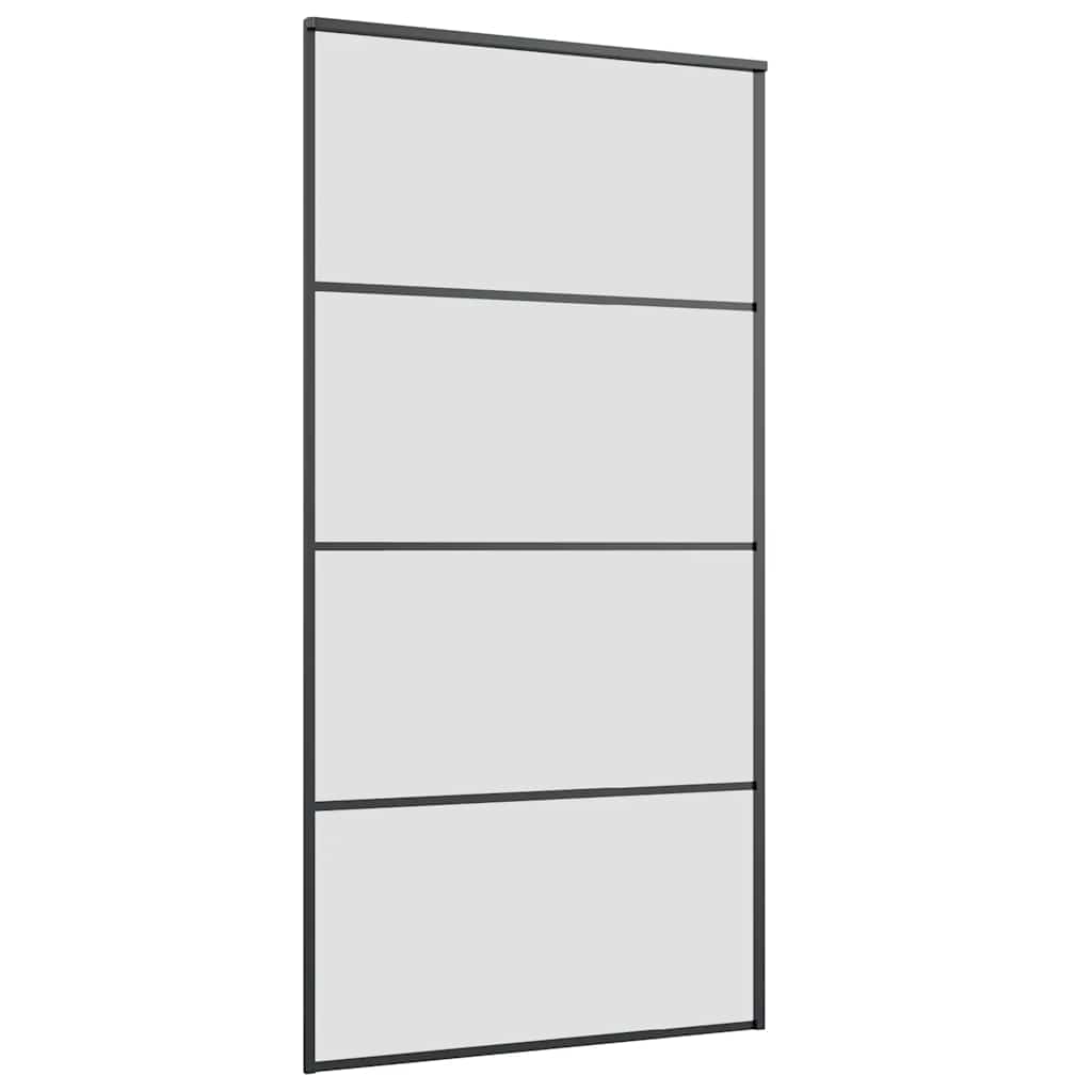 vidaXL Drzwi przesuwne z zestawem okuć czarne 102,5x205 cm ESG szkło