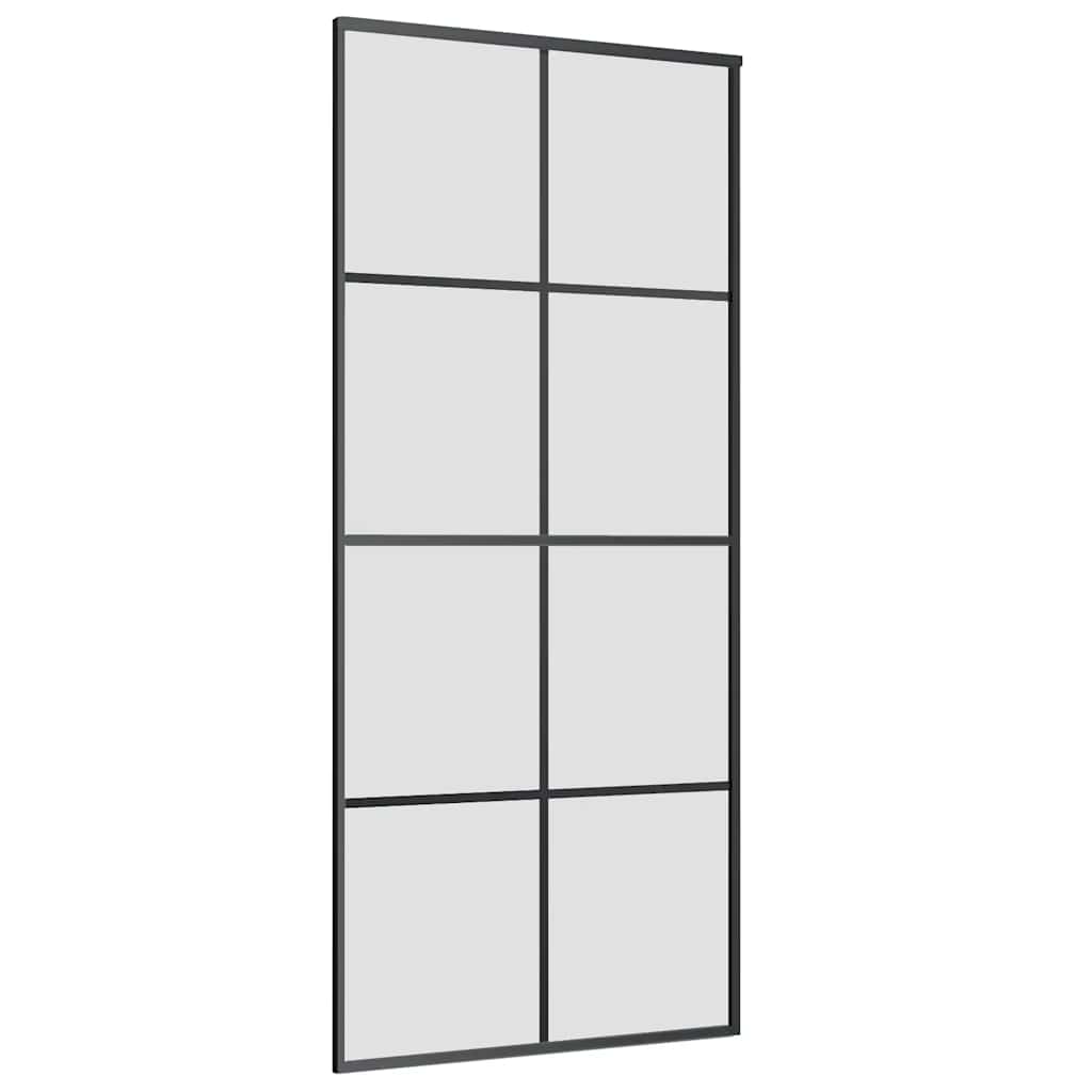 vidaXL Drzwi przesuwne z zestawem okuć czarne 90x205 cm ESG szkło