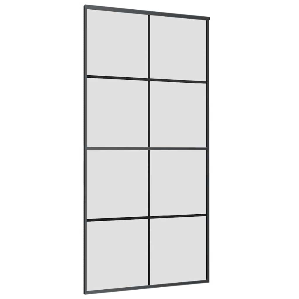 vidaXL Drzwi przesuwne z zestawem okuć czarne 102,5x205 cm ESG szkło