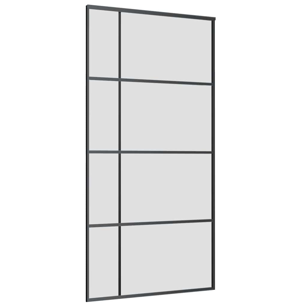 vidaXL Drzwi przesuwne z zestawem okuć czarne 102,5x205 cm ESG szkło
