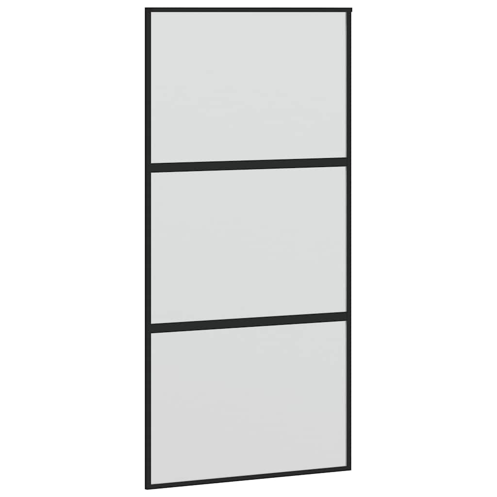 vidaXL Drzwi przesuwne z zestawem okuć czarne 102,5x205 cm