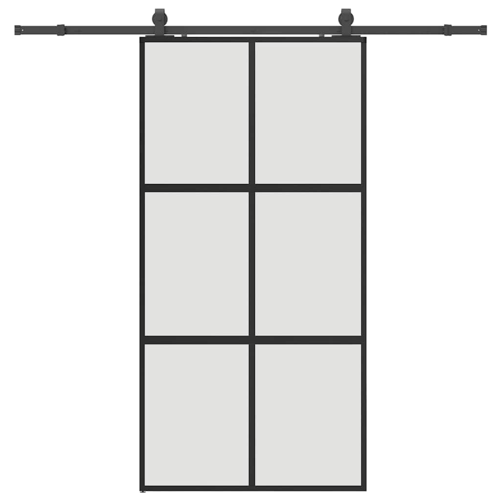 vidaXL Drzwi przesuwne z zestawem okuć czarne 102,5x205 cm