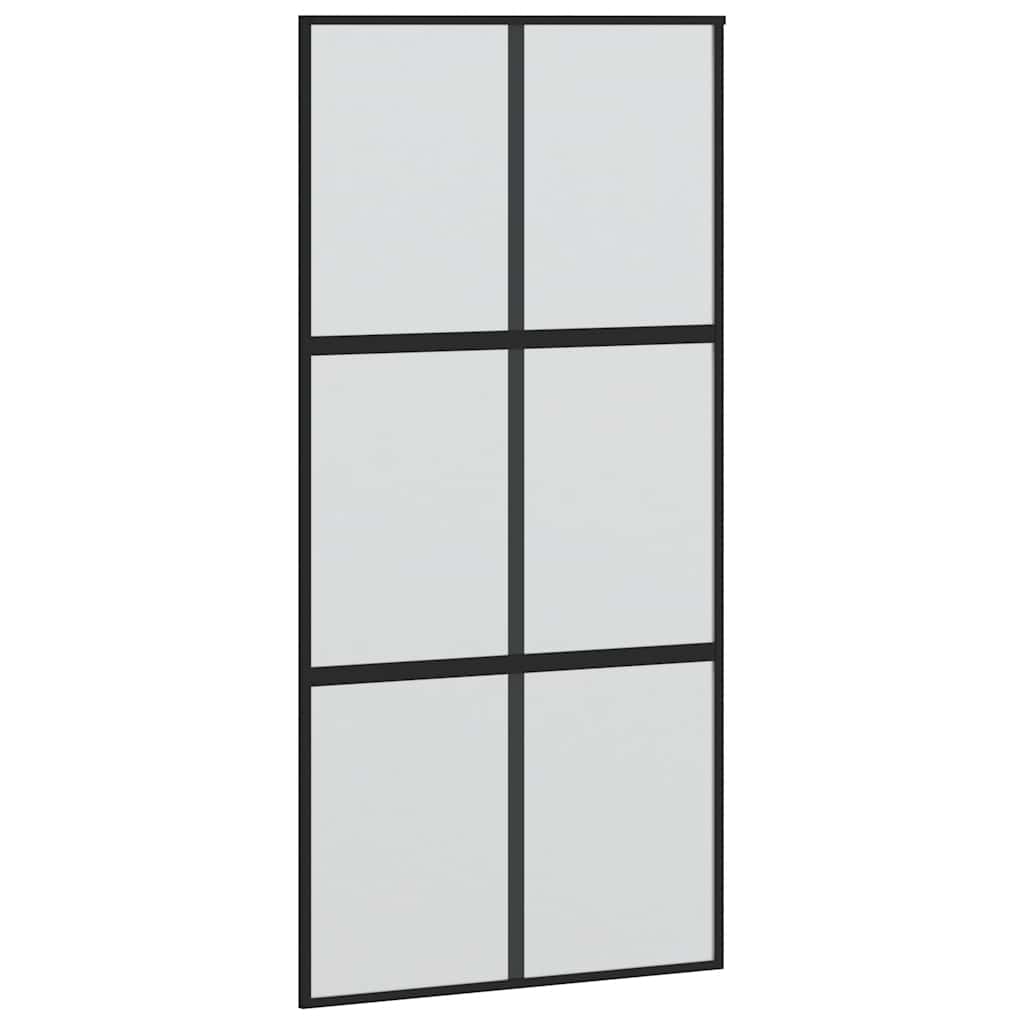 vidaXL Drzwi przesuwne z zestawem okuć czarne 102,5x205 cm
