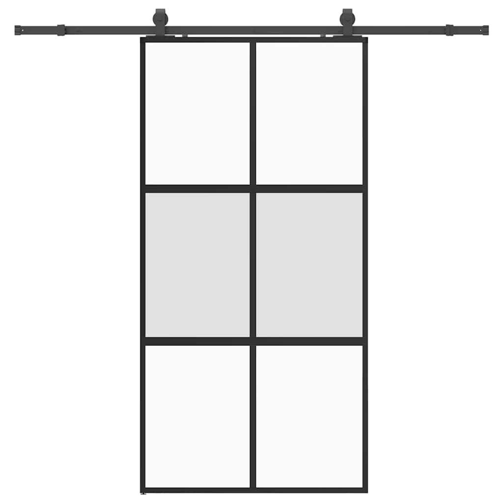 vidaXL Drzwi przesuwne z zestawem okuć czarne 102,5x205 cm