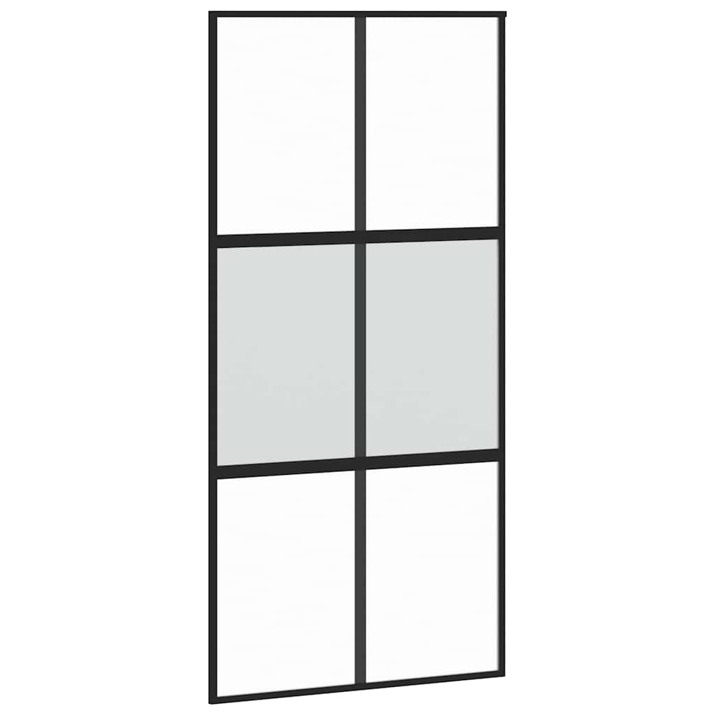 vidaXL Drzwi przesuwne z zestawem okuć czarne 102,5x205 cm