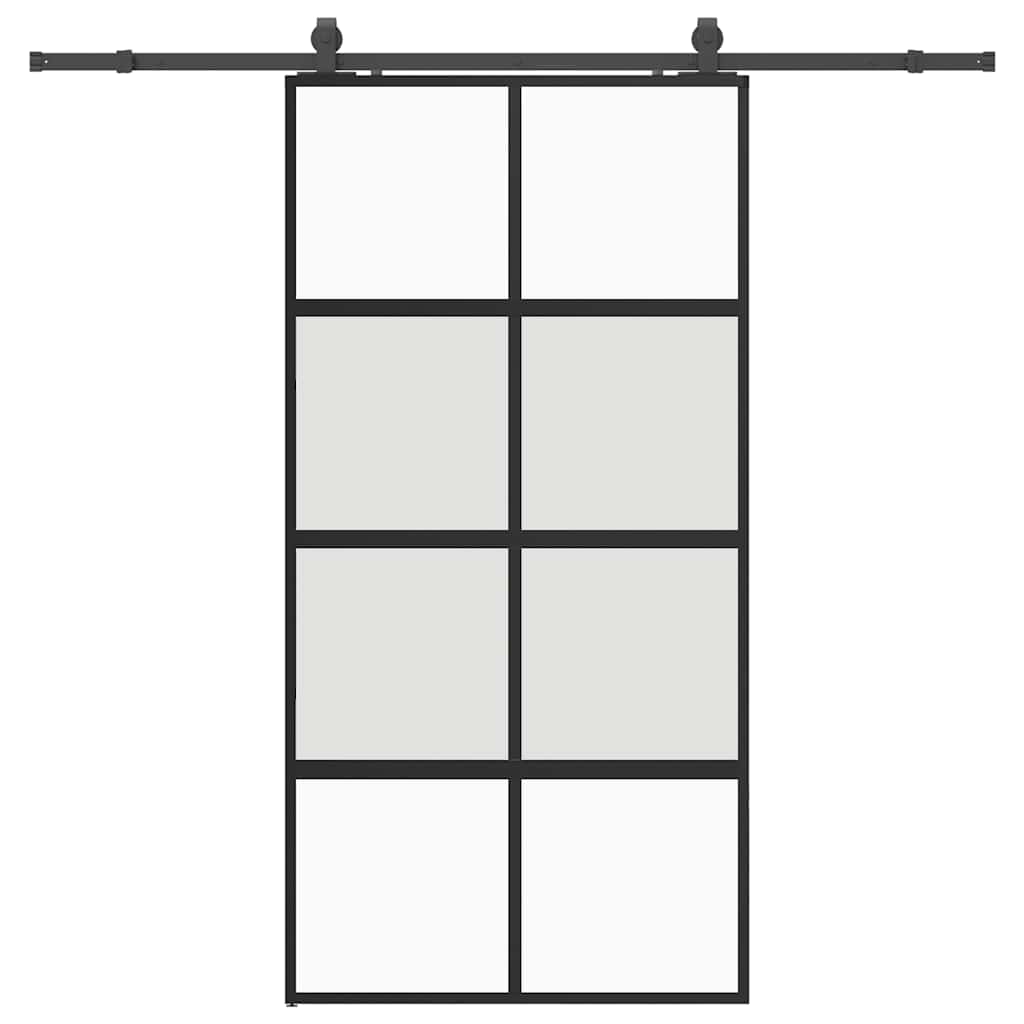 vidaXL Drzwi przesuwne z zestawem okuć czarne 102,5x205 cm