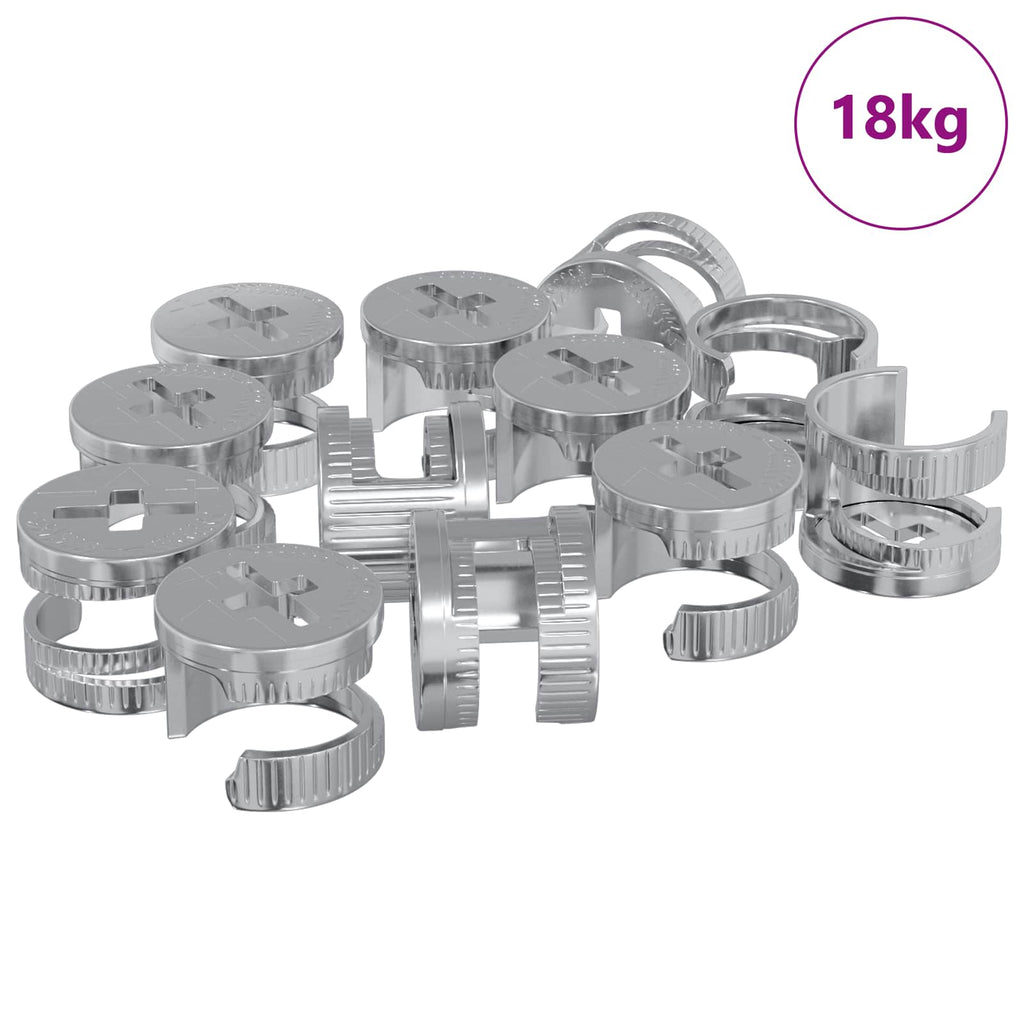 vidaXL Nakładki z zamkiem motylkowym 8372 pcs Srebrny Metal