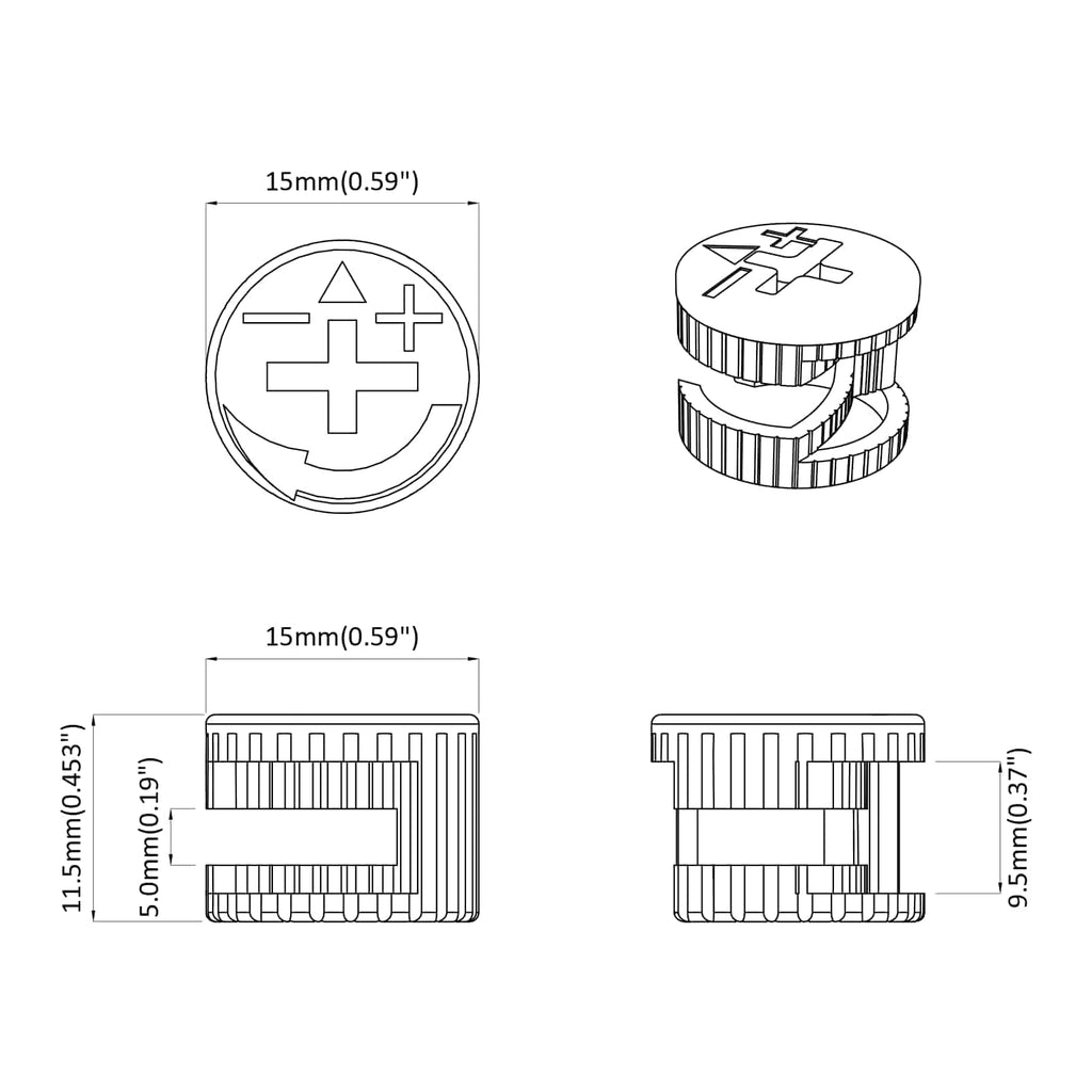 vidaXL Nakładki z zamkiem motylkowym 12 pcs Srebrny 15 x 11,5 mm Metal