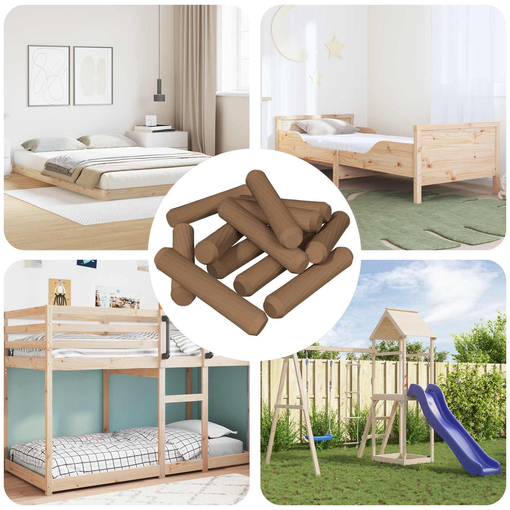 vidaXL Drewniane kołki 12 pcs Brązowy Ø 8 x 35 mm Lite drewno
