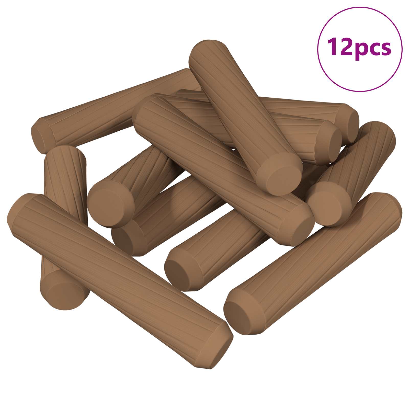 vidaXL Drewniane kołki 12 pcs Brązowy Ø 8 x 35 mm Lite drewno