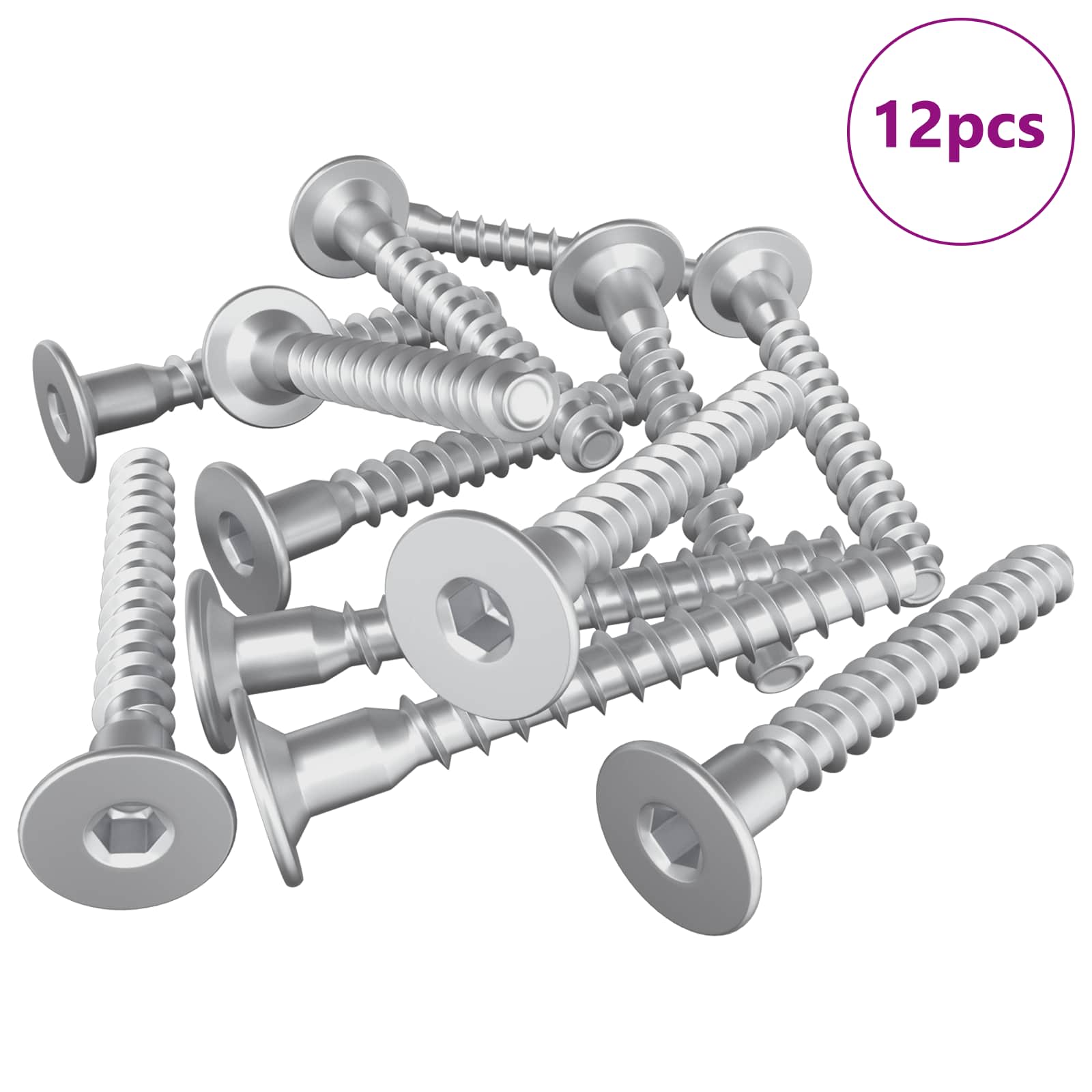 vidaXL Śruby confirmat 12 pcs Srebrny Ø5 x 40 mm Metal