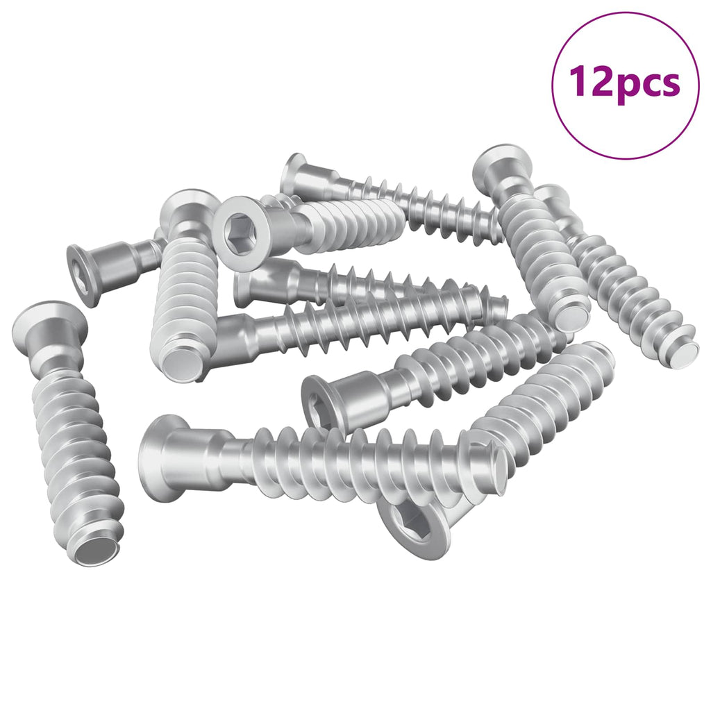 vidaXL Śruba z główką kapeluszową 12 pcs Srebrny M7 x 40 mm Stal