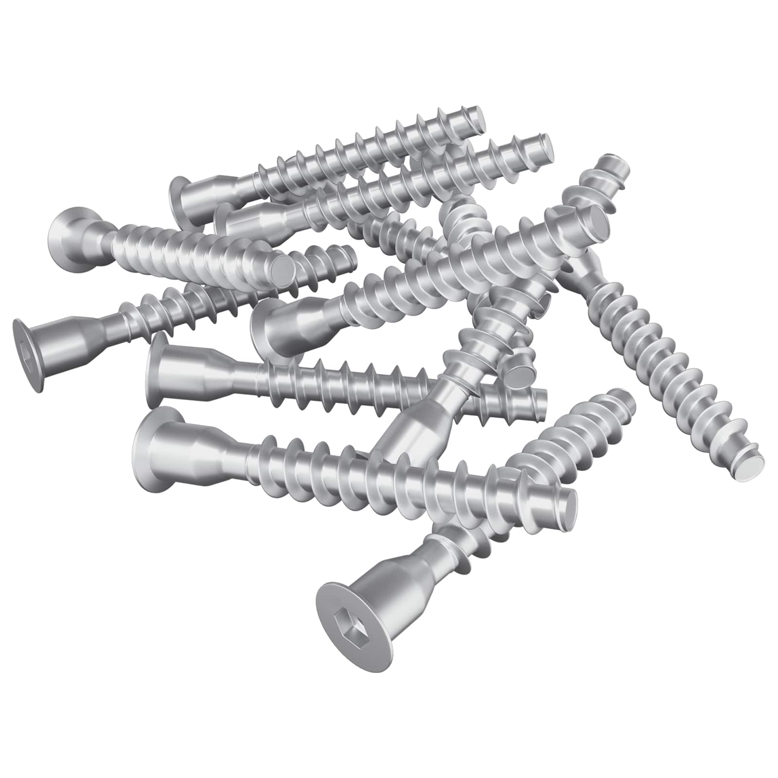vidaXL Śruby confirmat 2500 pcs Srebrny Metal