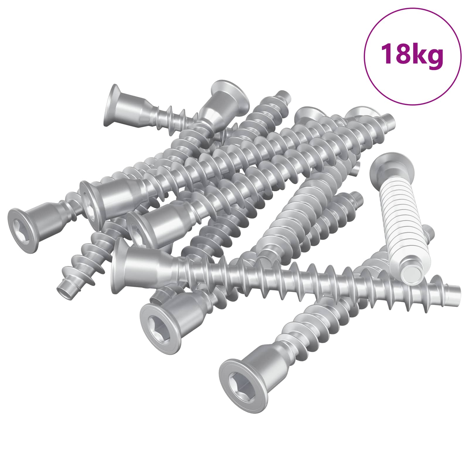 vidaXL Śruby confirmat 2100 pcs Srebrny Metal