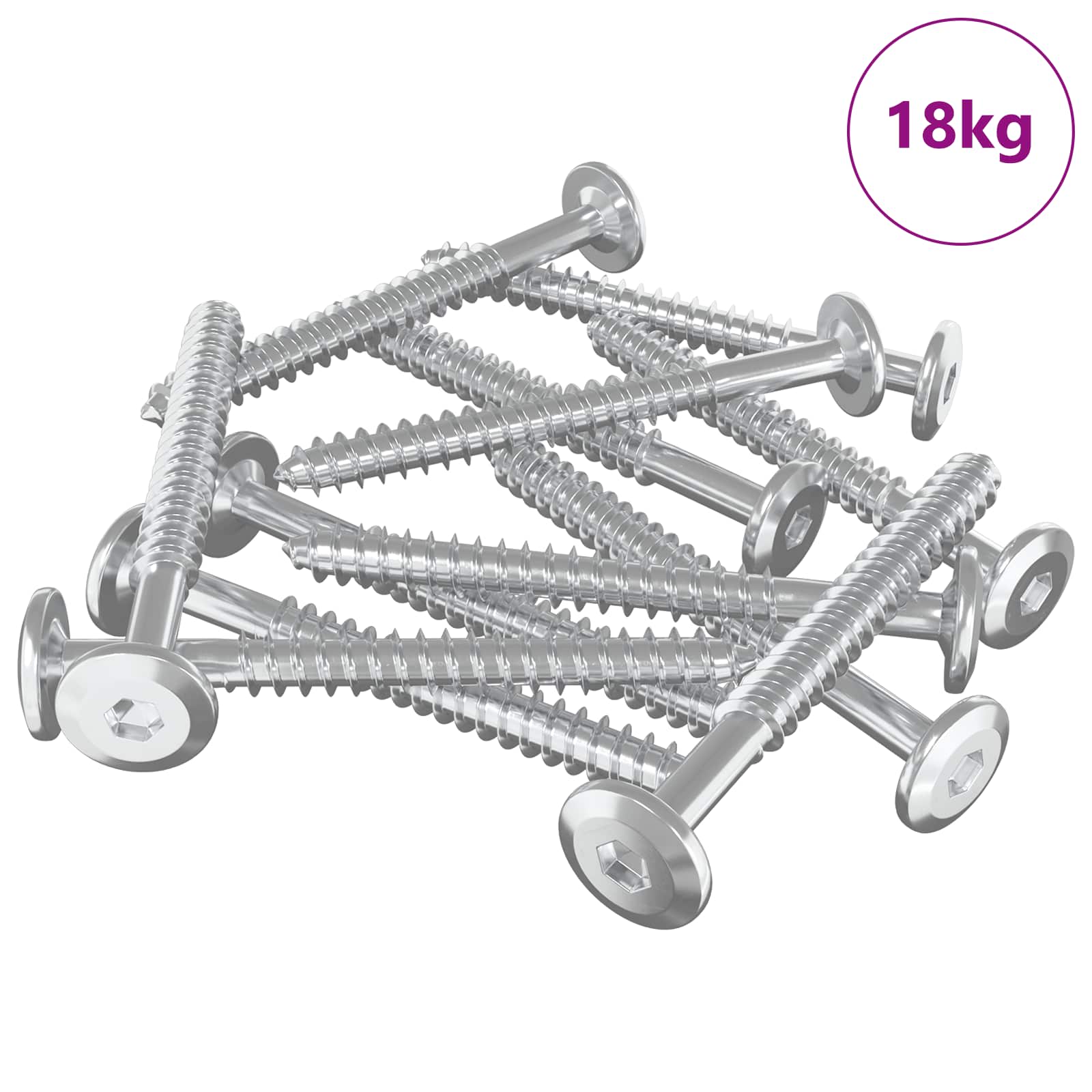 vidaXL Wkręty Drewniane 1350 pcs Srebrny Stal