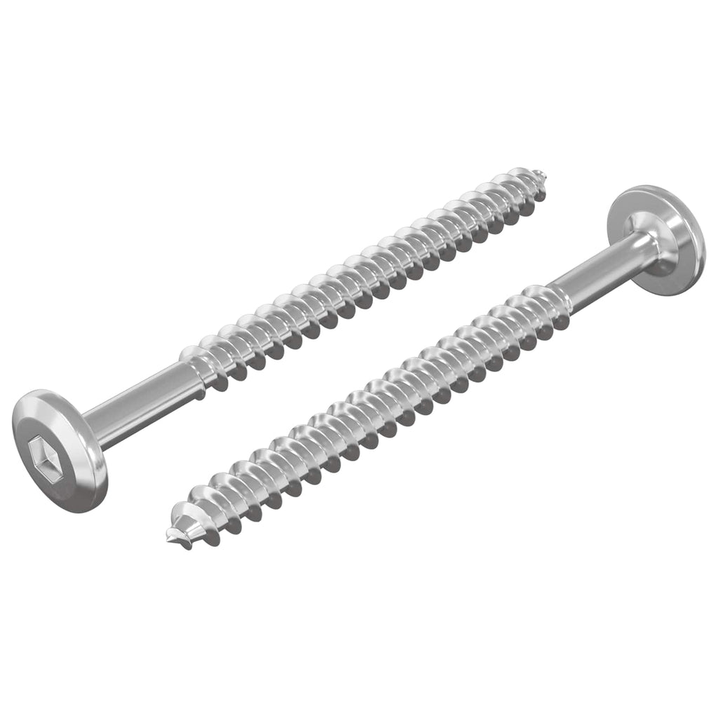 vidaXL Wkręty Drewniane 2 pcs Srebrny M6 x 70 mm Stal