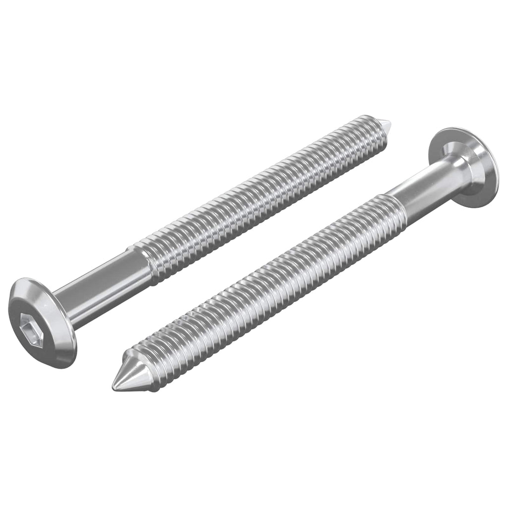 vidaXL Śruby meblowe 2 pcs Srebrny M6 x 60 mm Stal