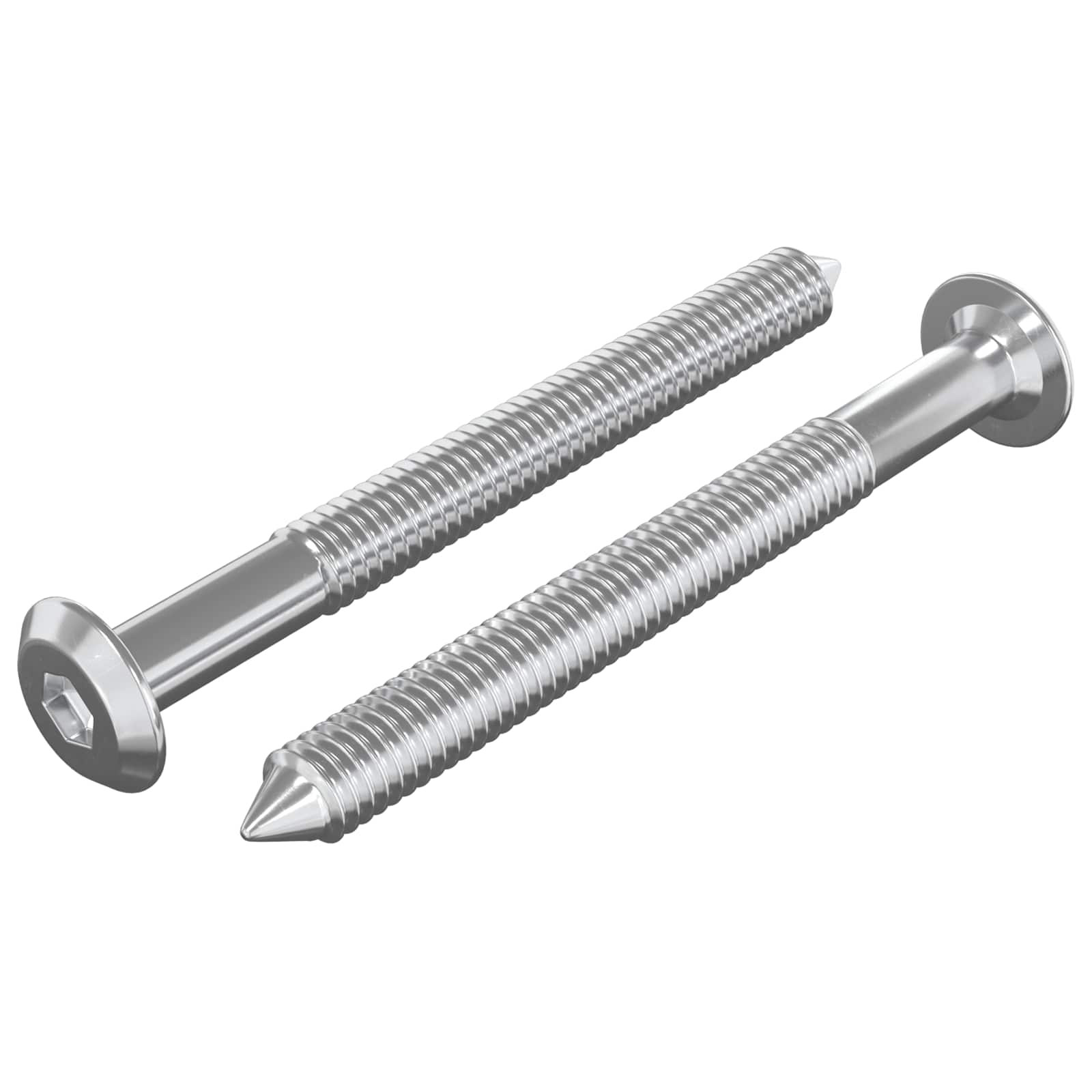 vidaXL Śruby meblowe 2 pcs Srebrny M6 x 60 mm Stal