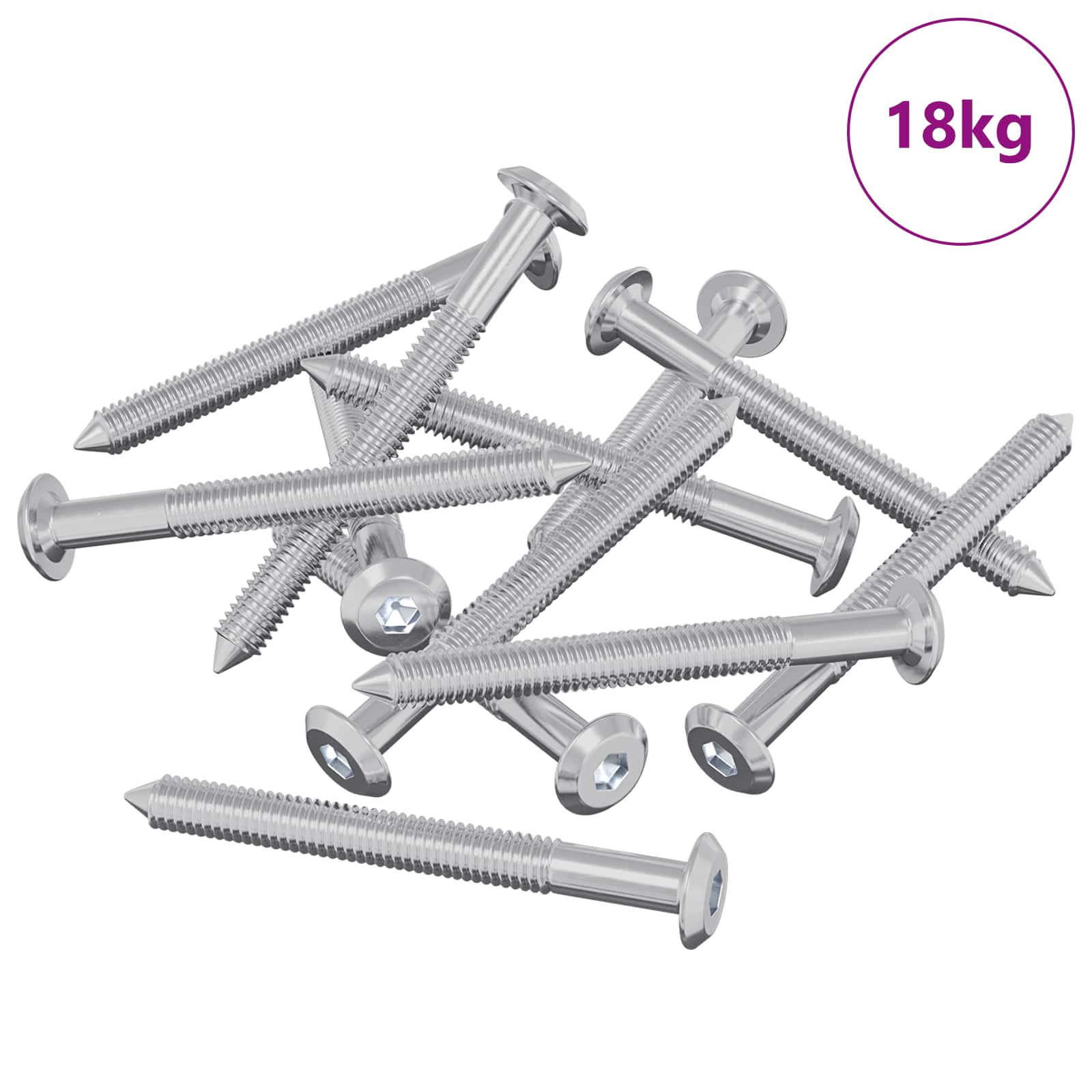 vidaXL Śruby meblowe 1600 pcs Srebrny Stal