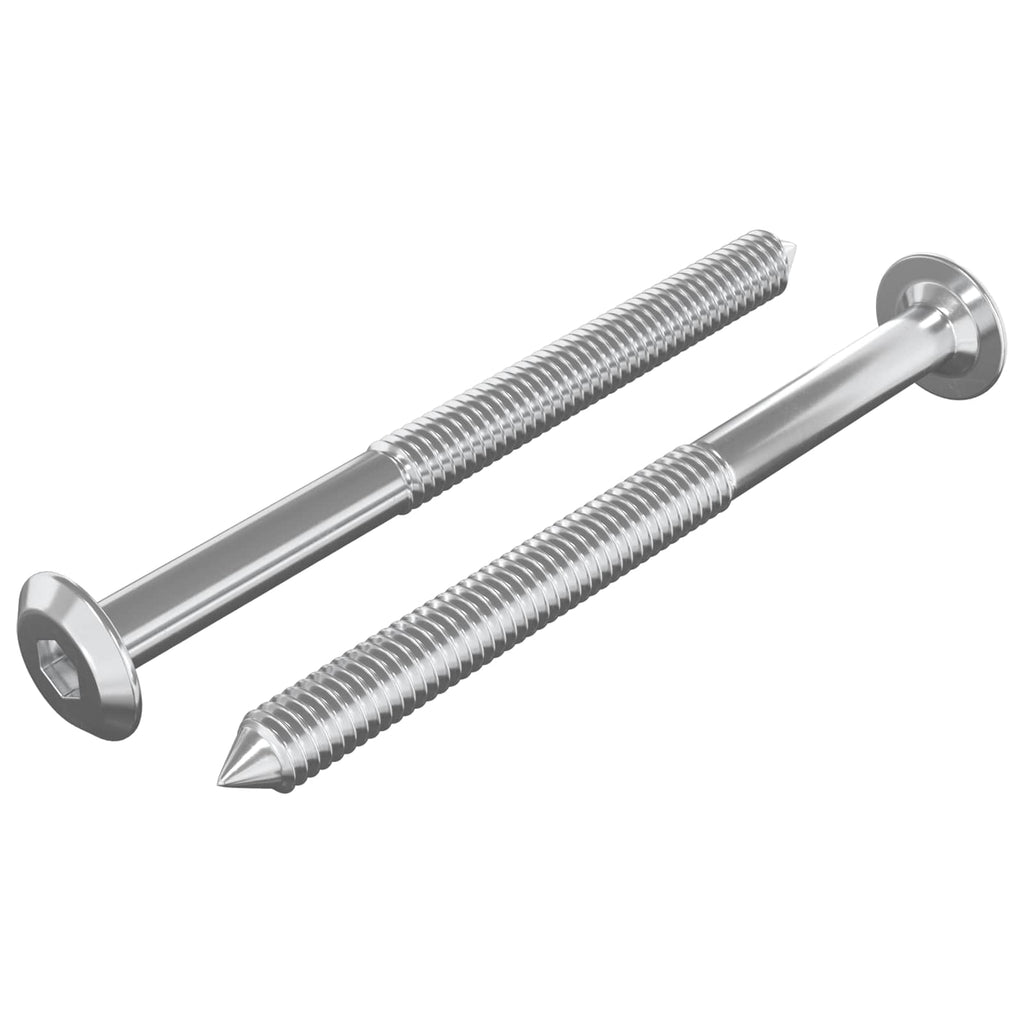vidaXL Śruby meblowe 2 pcs Srebrny M6 x 85 mm Stal
