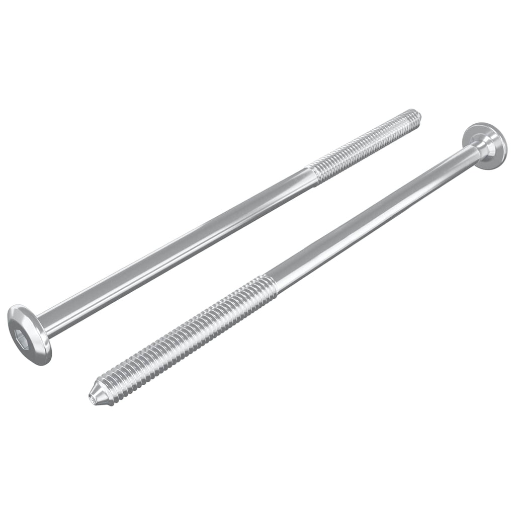 vidaXL Śruby meblowe 2 pcs Srebrny M6 x 120 mm Stal