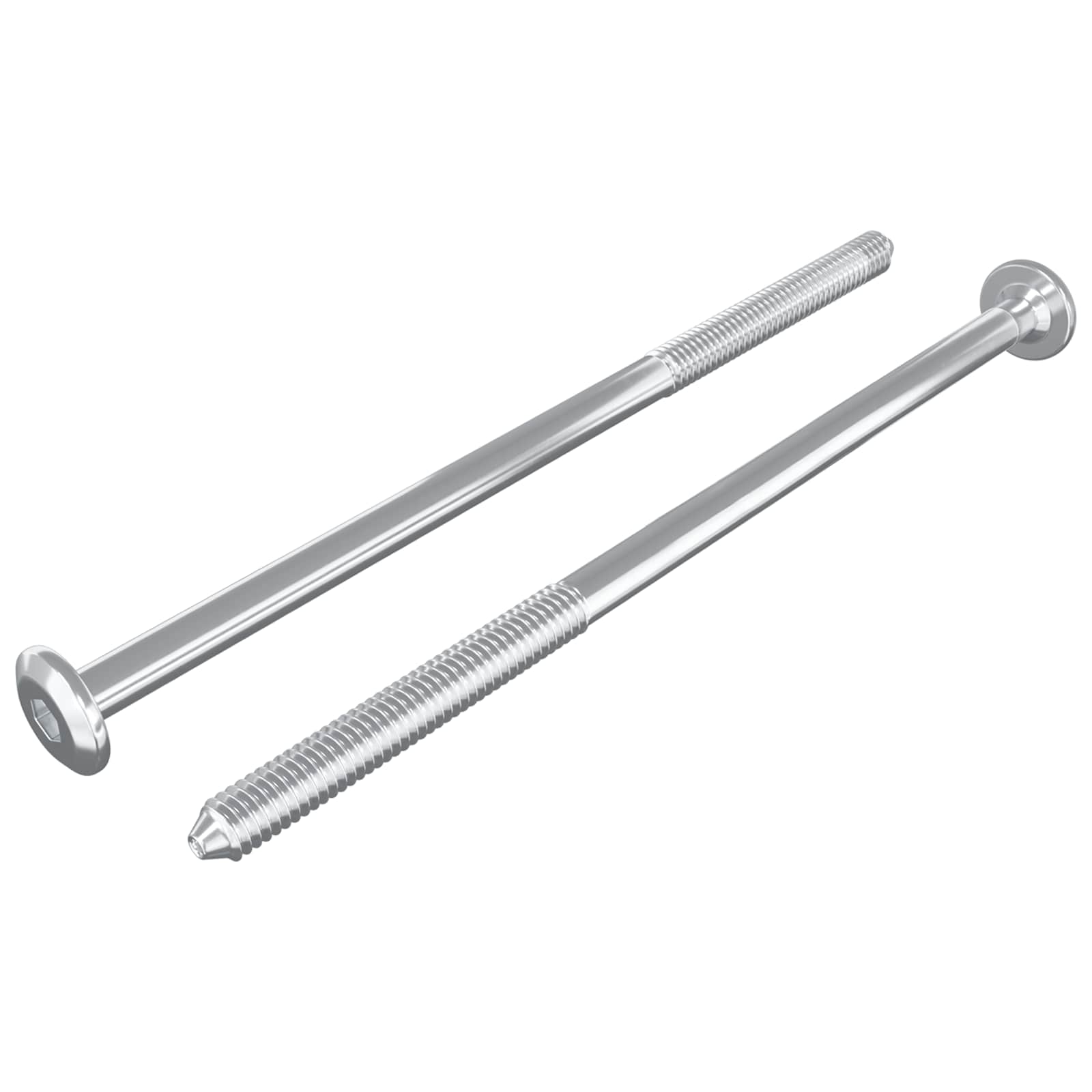 vidaXL Śruby meblowe 2 pcs Srebrny M6 x 120 mm Stal