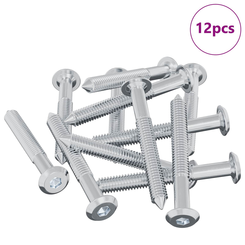 vidaXL Śruba 12 pcs Srebrny M6 x 50 mm Stal
