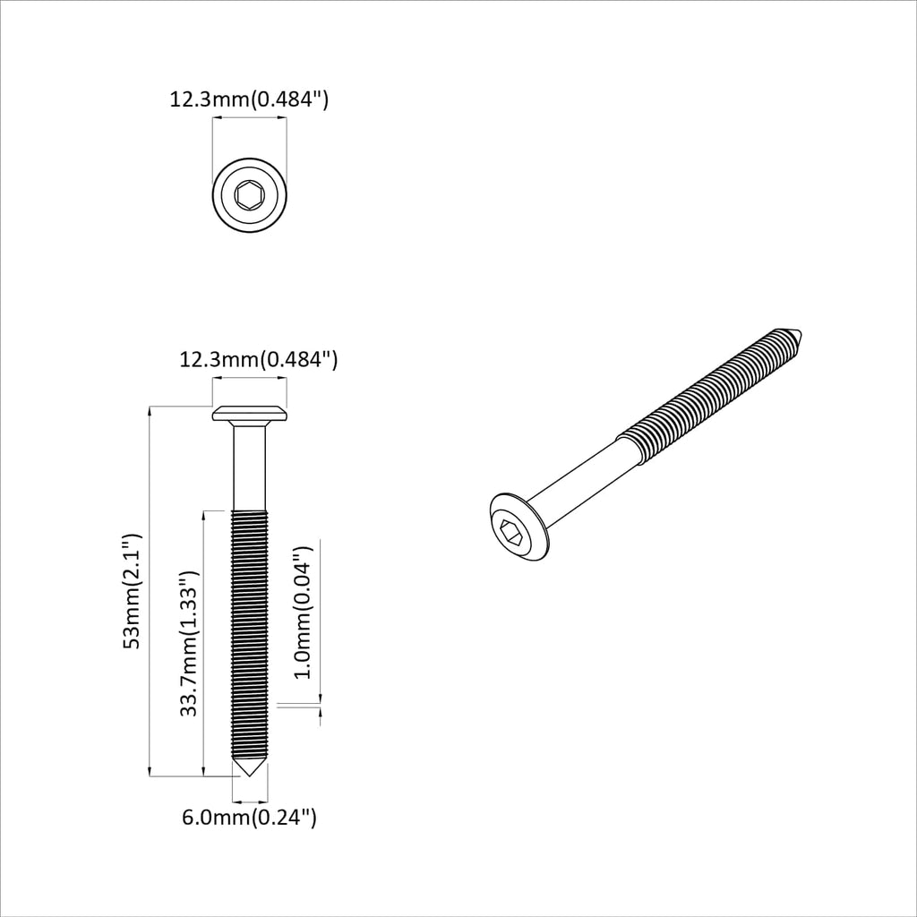 vidaXL Śruba 12 pcs Srebrny M6 x 50 mm Stal