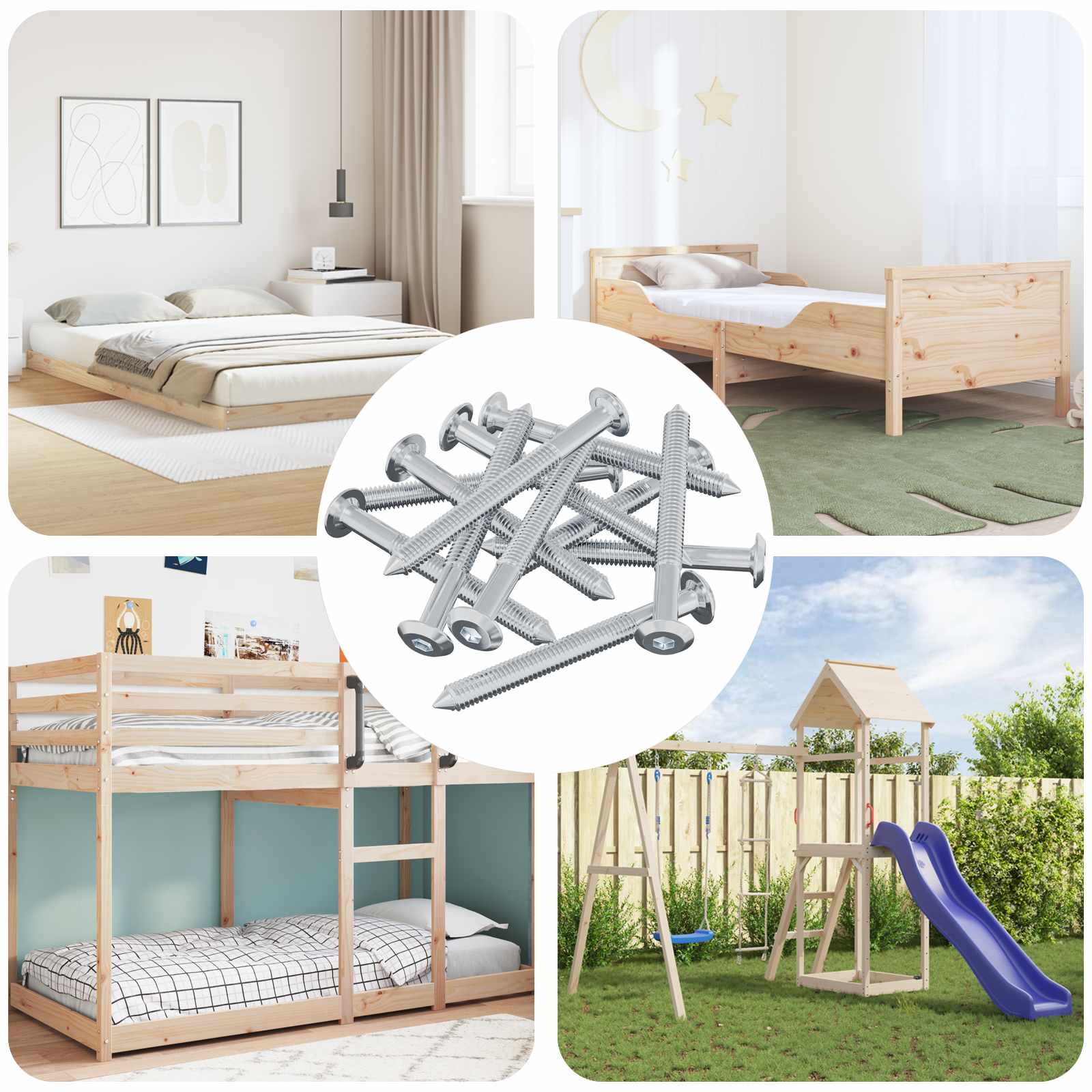 vidaXL Śruba 12 pcs Srebrny M6 x 60 mm Stal
