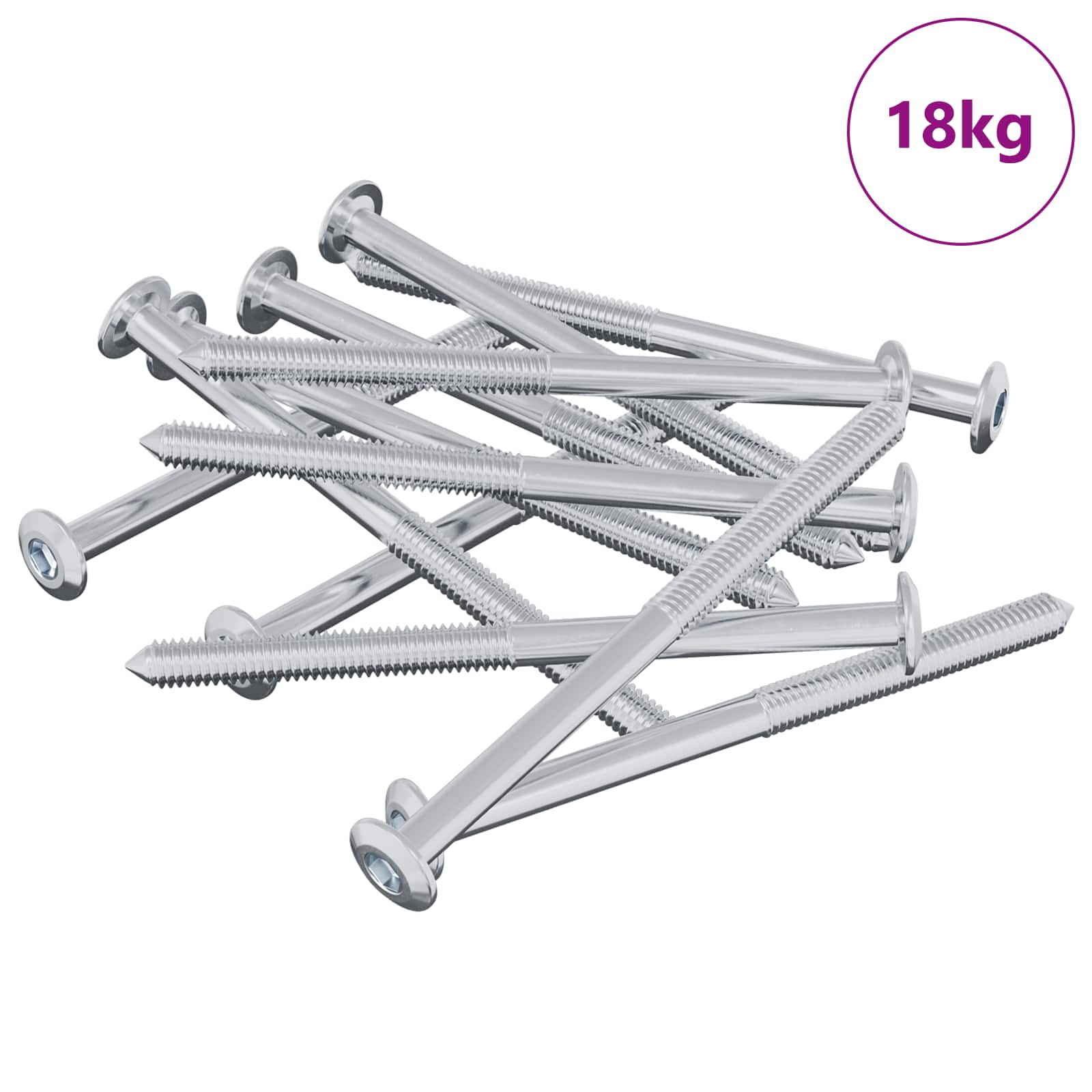 vidaXL Śruba 1200 pcs Srebrny M6 x 85 mm Stal