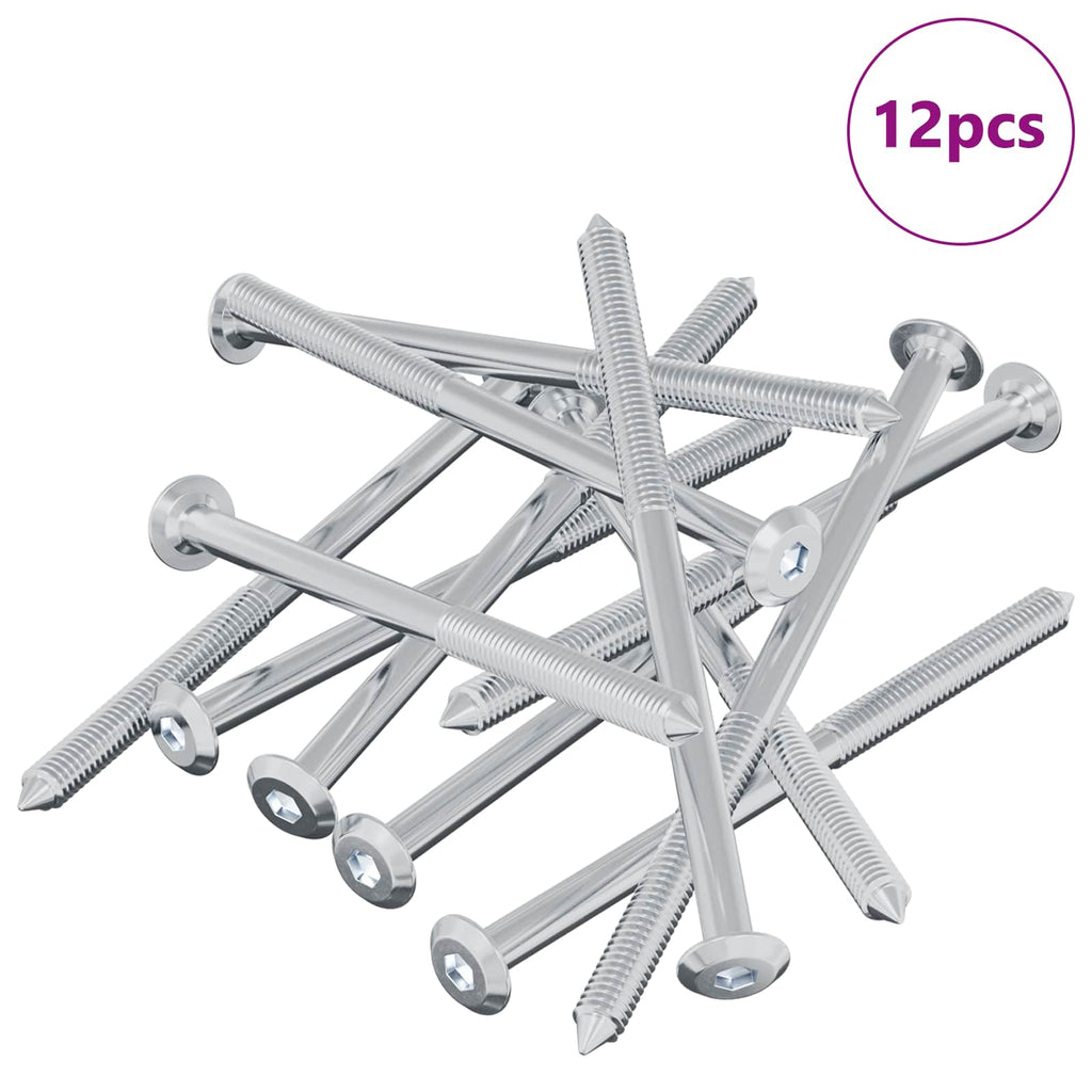 vidaXL Śruba 12 pcs Srebrny M6 x 100 mm Stal