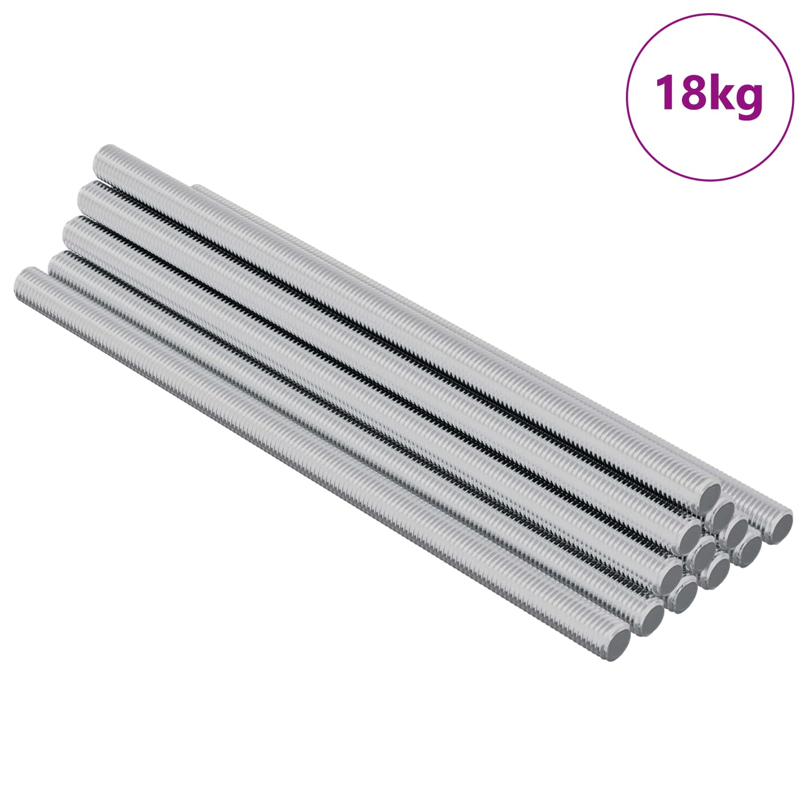 vidaXL Rura gwintowana 900 pcs Srebrny Stal