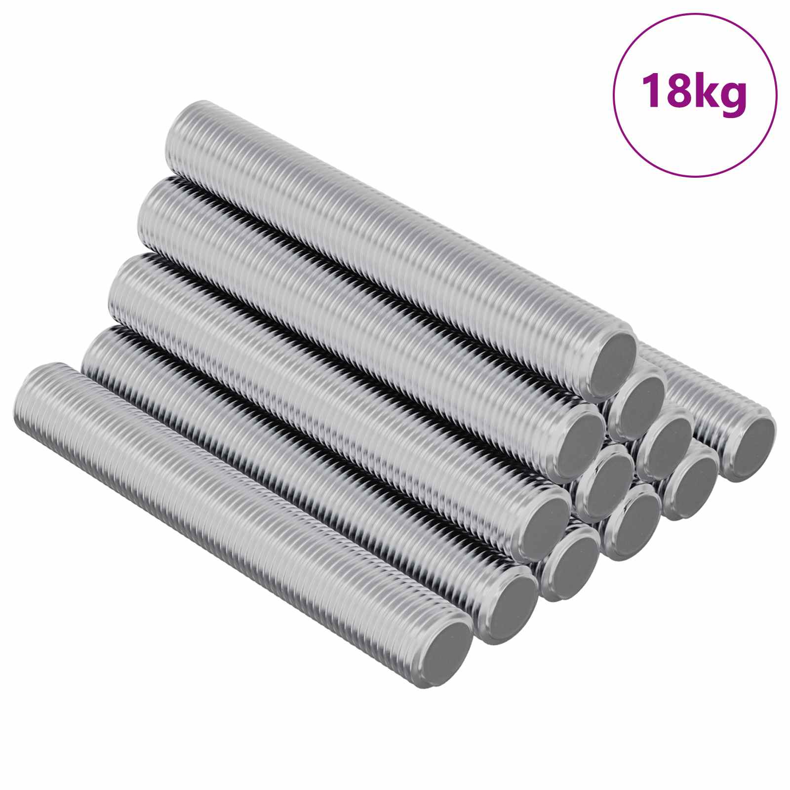 vidaXL Rura gwintowana 1000 pcs Srebrny Stal