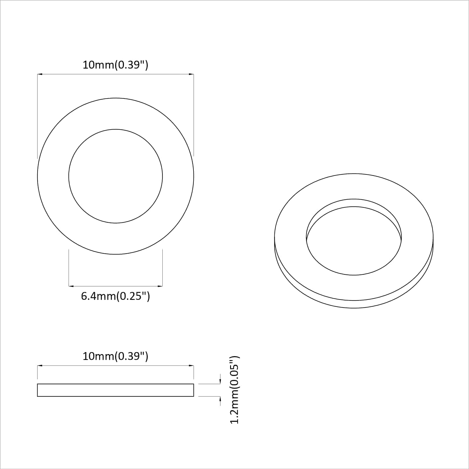vidaXL Podkładki 12 pcs Srebrny 10 x 10 x 1,2 mm Żelazo