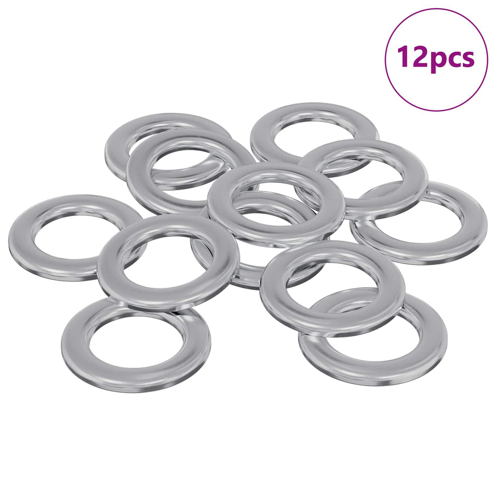 vidaXL Podkładki 12 pcs Srebrny 10 x 10 x 0,8 mm Żelazo