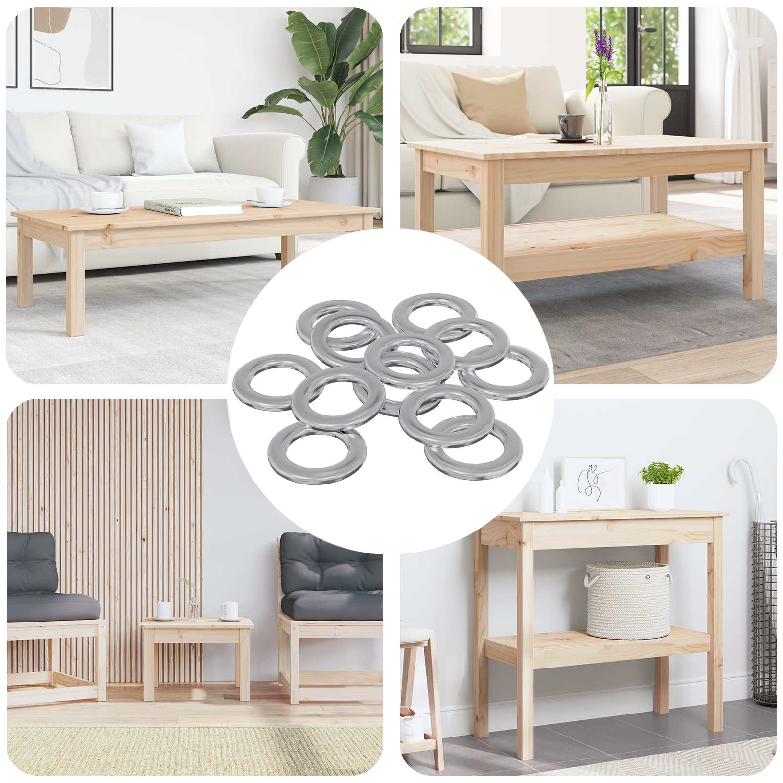 vidaXL Podkładki 52941 pcs Srebrny Żelazo