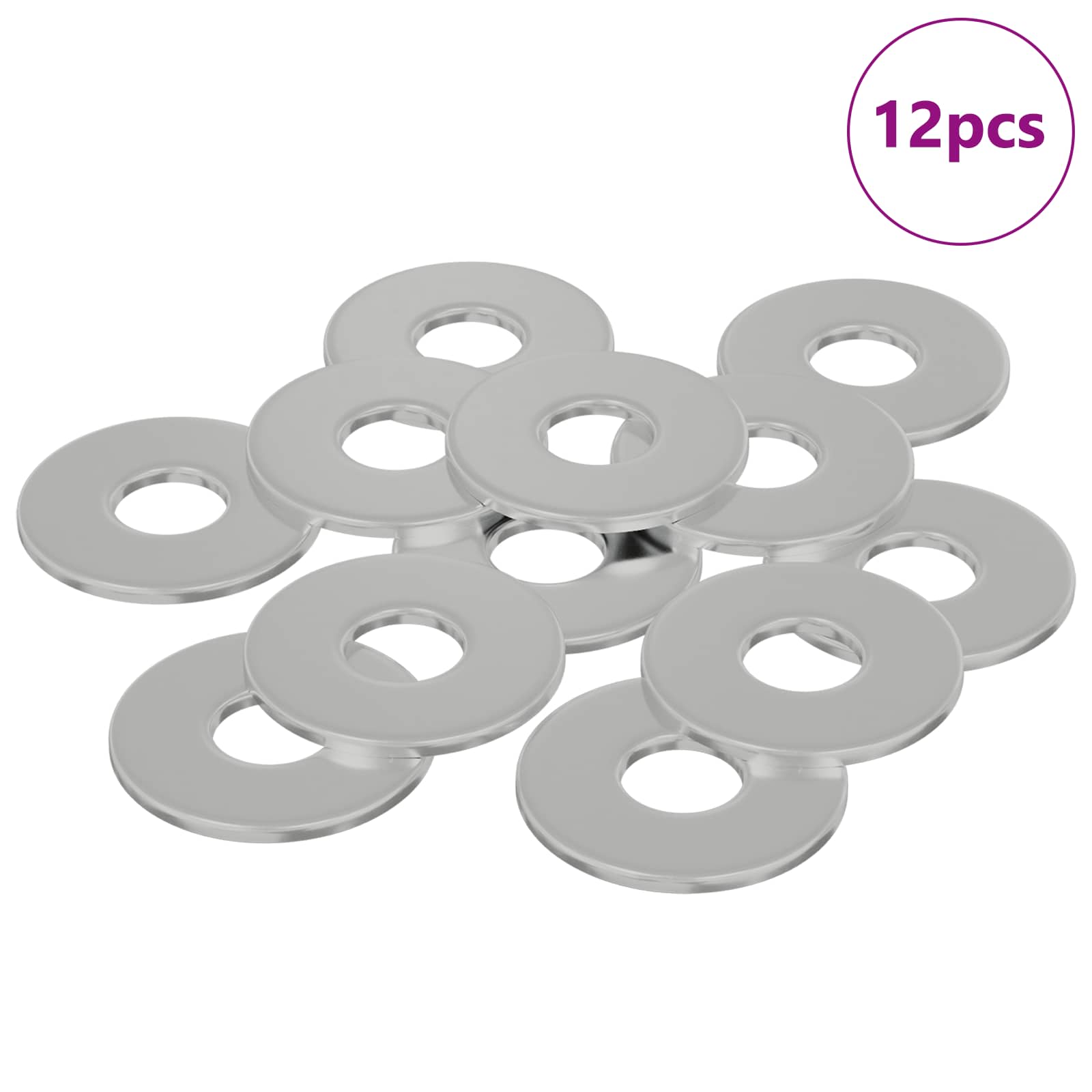 vidaXL Podkładki 12 pcs Srebrny 12 x 12 x 1,2 cm Żelazo
