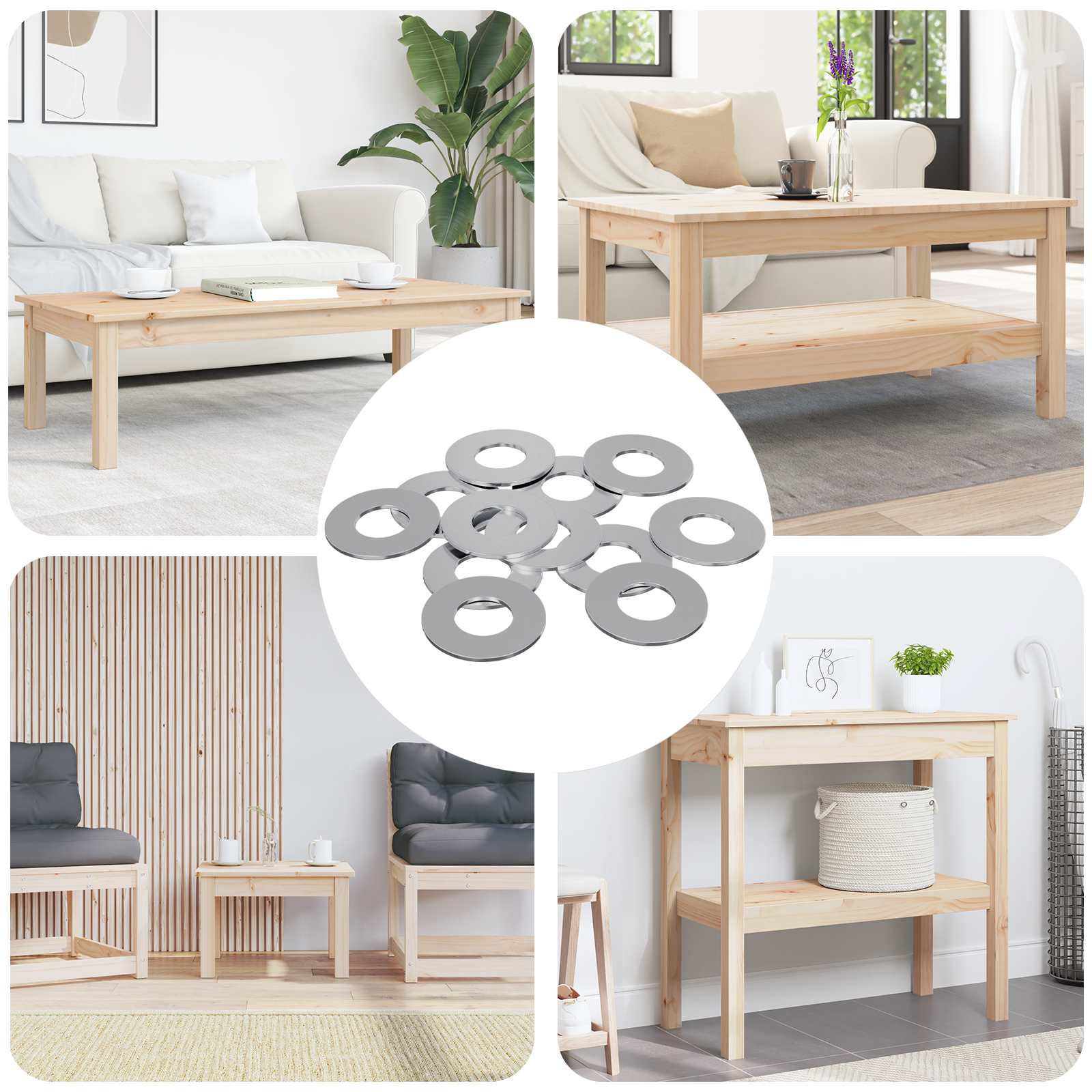 vidaXL Podkładki 11842 pcs Srebrny Żelazo
