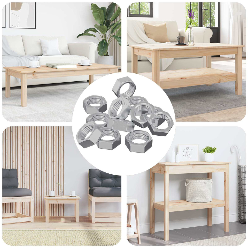 vidaXL Nakrętka sześcienna 12 pcs Srebrny M6 Metal