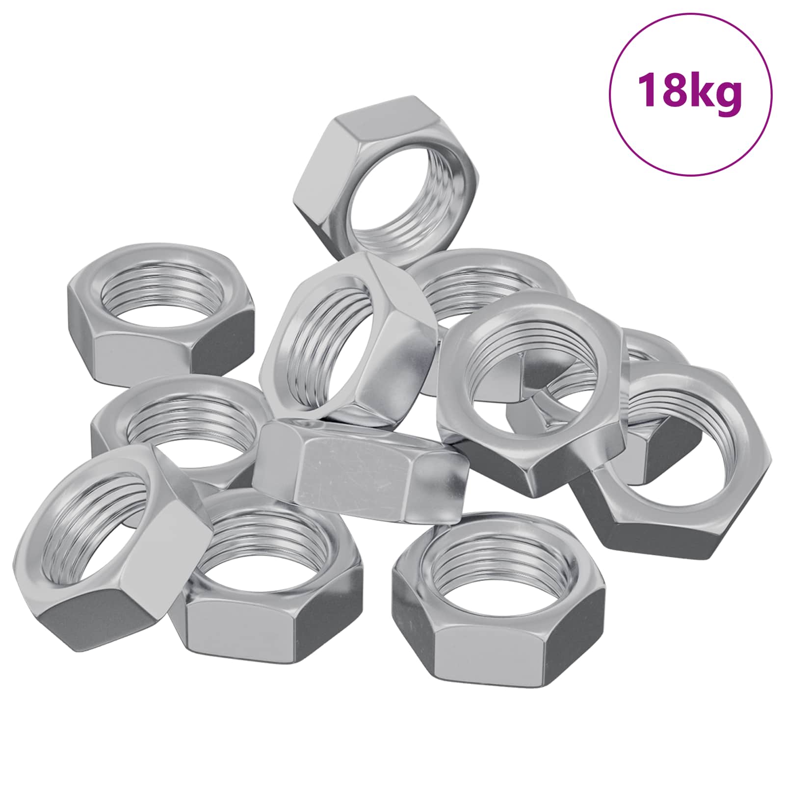 vidaXL Nakrętka sześcienna 23377 pcs Srebrny Metal