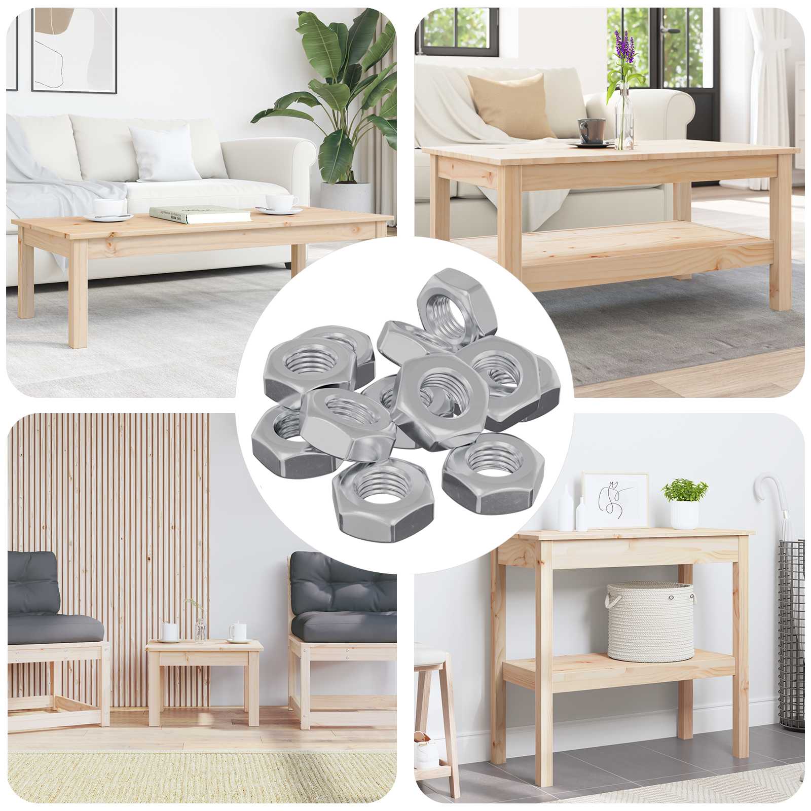 vidaXL Nakrętka sześcienna 12 pcs Srebrny m8 Metal