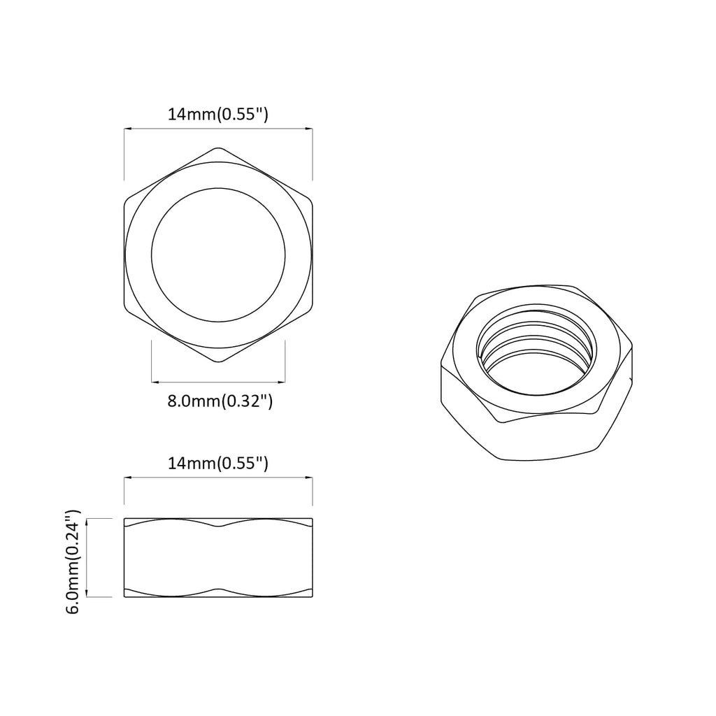 vidaXL Nakrętka sześcienna 12 pcs Srebrny m8 Metal