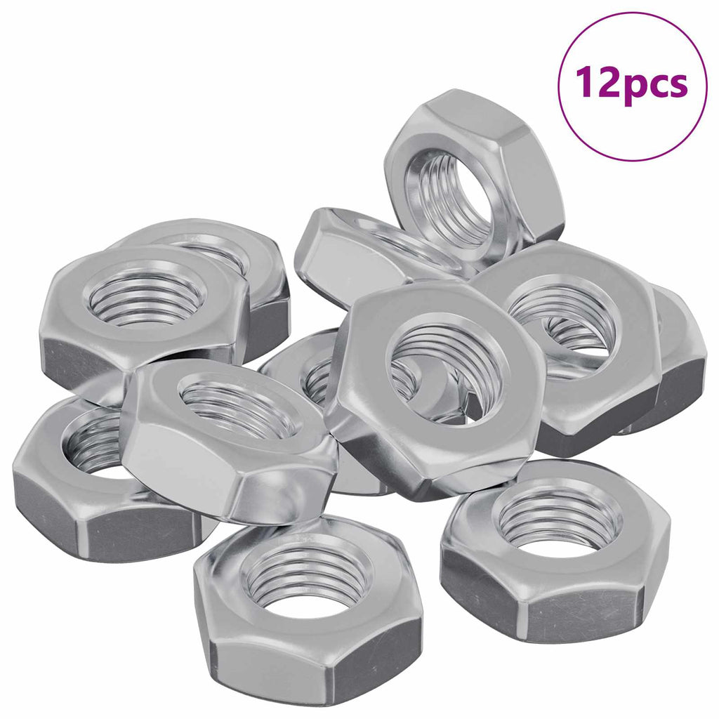 vidaXL Nakrętka sześcienna 12 pcs Srebrny m8 Metal