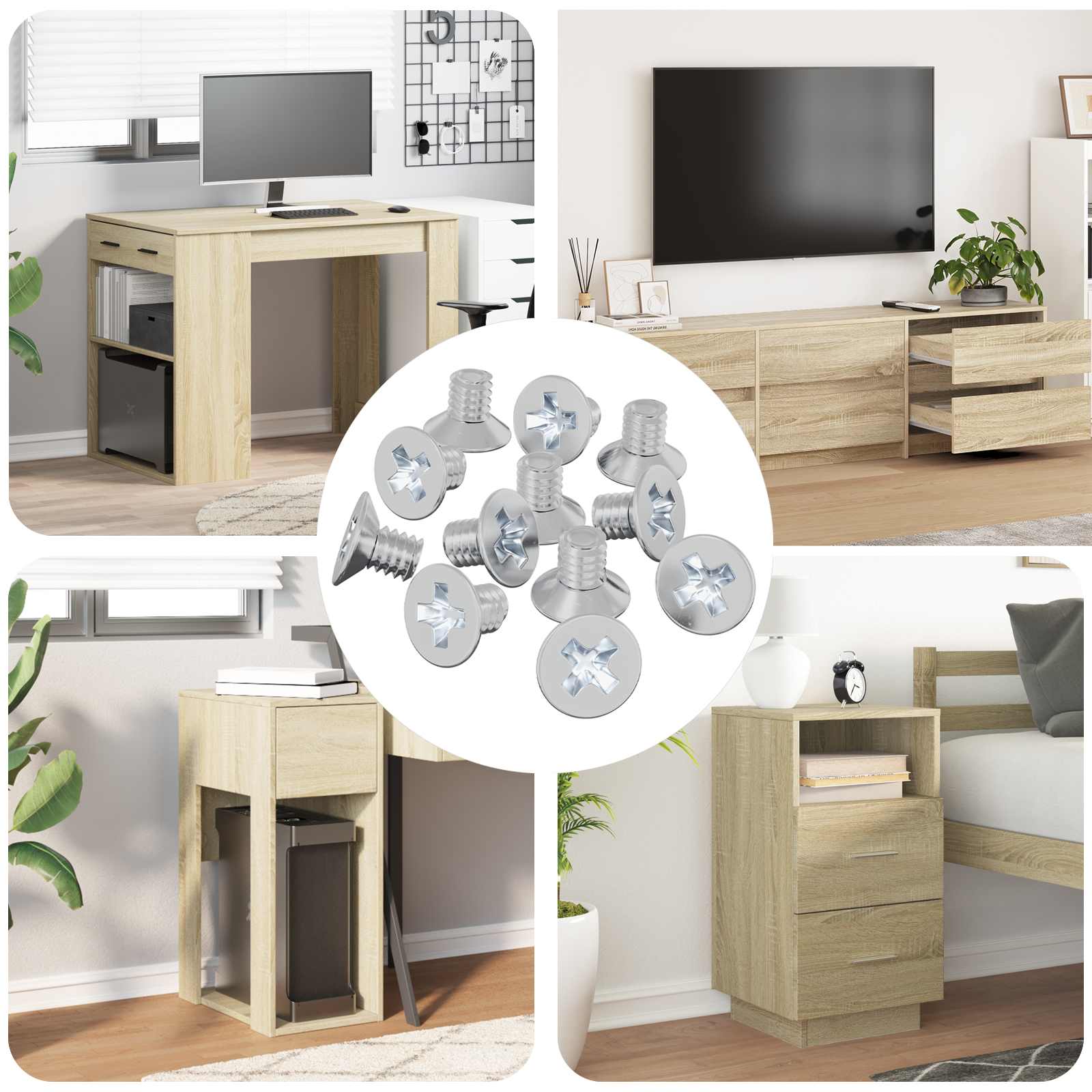 vidaXL Śruby z wpuszczonym łbem 32727 pcs Srebrny Żelazo