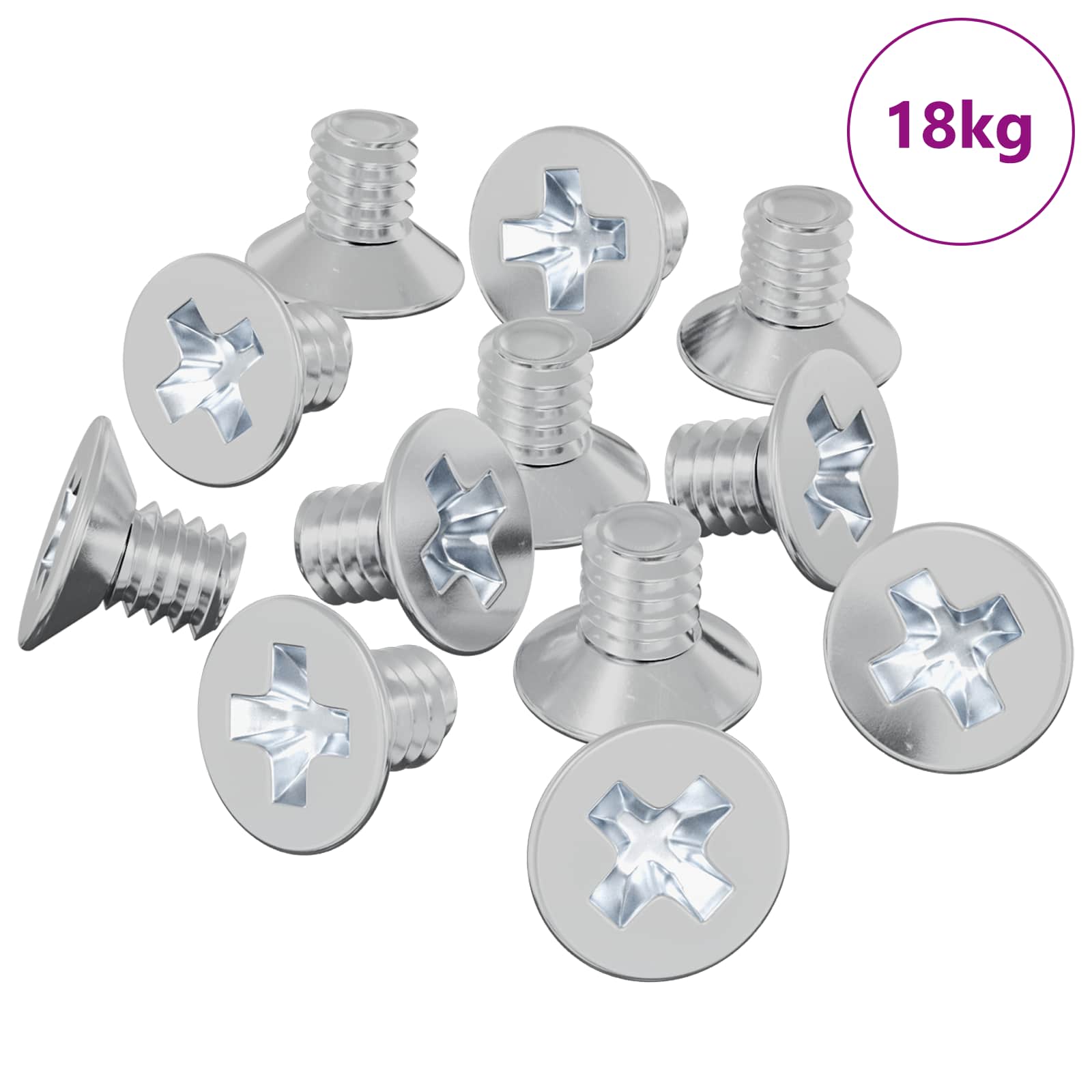 vidaXL Śruby z wpuszczonym łbem 32727 pcs Srebrny Żelazo
