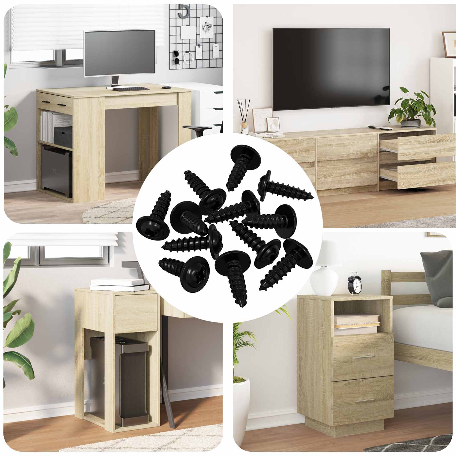 vidaXL Wsuwany gwóźdź 16364 pcs Czarny 3,5 x 12 mm Żelazo