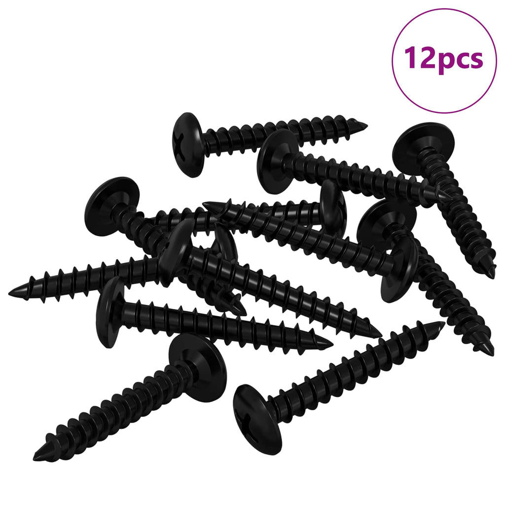 vidaXL Wsuwany gwóźdź 12 pcs Czarny 4 x 25 mm Stal