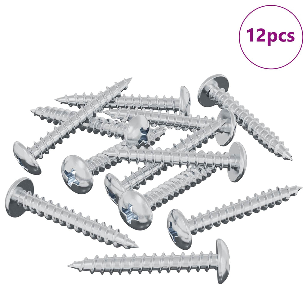vidaXL Wkręt Drewniany 12 pcs Srebrny M4 x 28 mm Żelazo